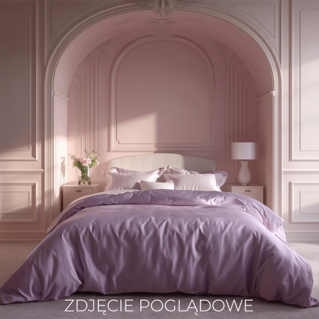 Jedwabna poszewka na kołdrę 160x200 cm z suwakiem satynowa Liliowa